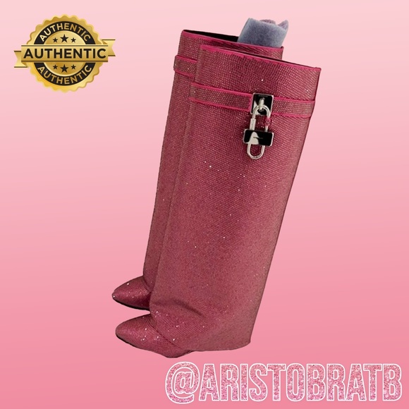 GIVENCHY Shark Lock embellished knee-high boots - Picture 3 of 5